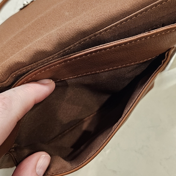 Fossil Brown Leather Flap Mini Saddle Bag - Picture 5 of 5